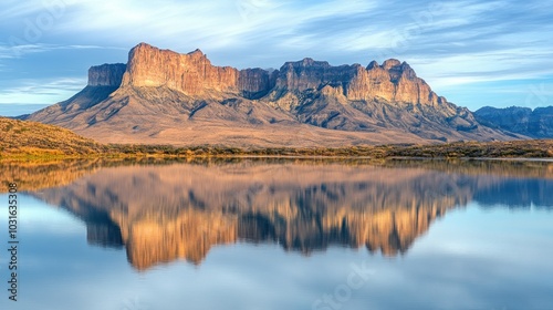 Mountain Range Reflected in Still Water