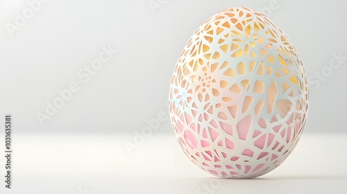 Easter Egg Decorated with Pastel Colors