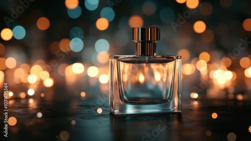 Elegant Perfume Bottle with Soft Bokeh Background