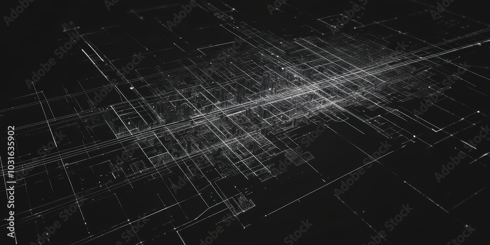 Fototapeta premium Abstract grid pattern in black and white.