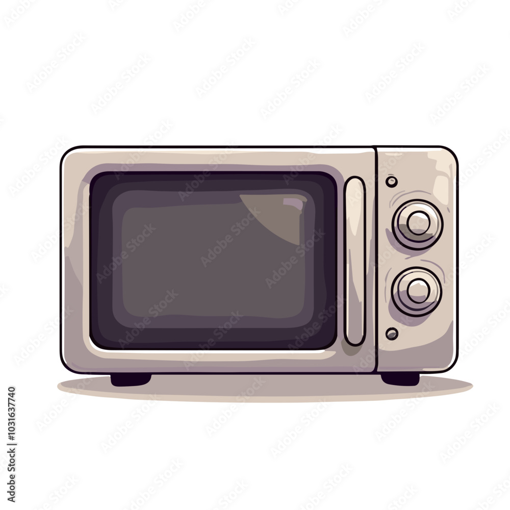 Vector microwave oven illustration, cartoon kitchen appliance Vector microwave oven illustration, cartoon kitchen appliance