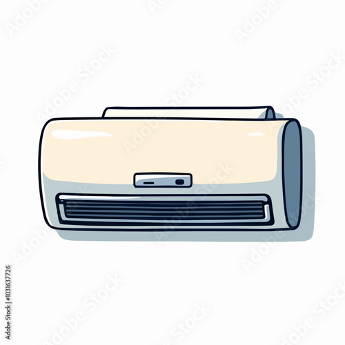 Vector air conditioner illustration, cartoon home appliance