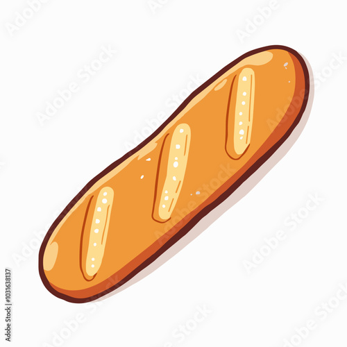 Vector baguette illustration, cartoon bread