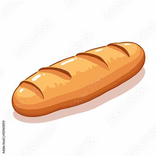 Vector baguette illustration, cartoon bread