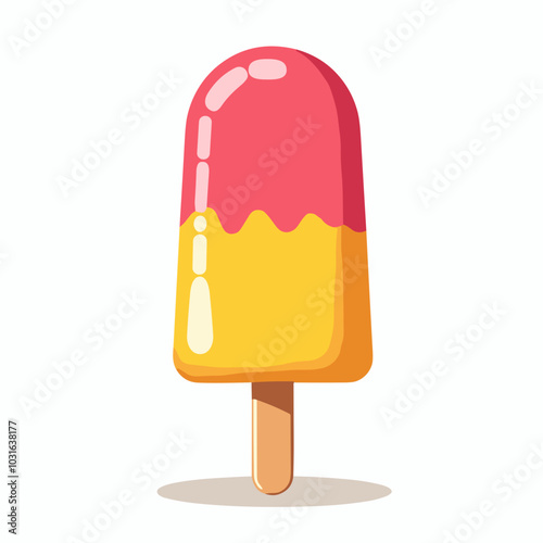 Vector popsicle illustration, cartoon frozen dessert