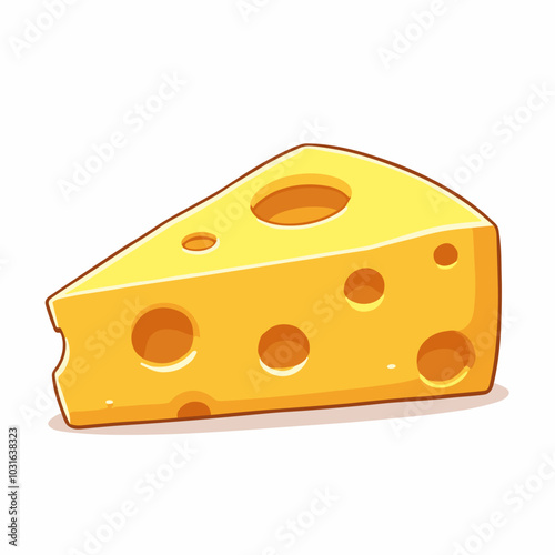 Vector cheese slice illustration, dairy product icon