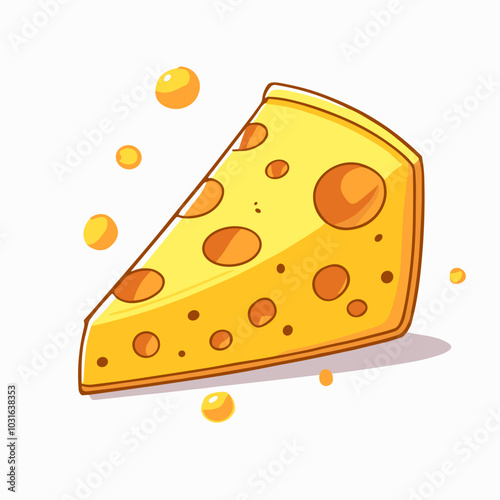 Vector cheese wedge illustration, dairy food icon