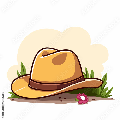 Vector cowboy hat illustration, western headwear icon