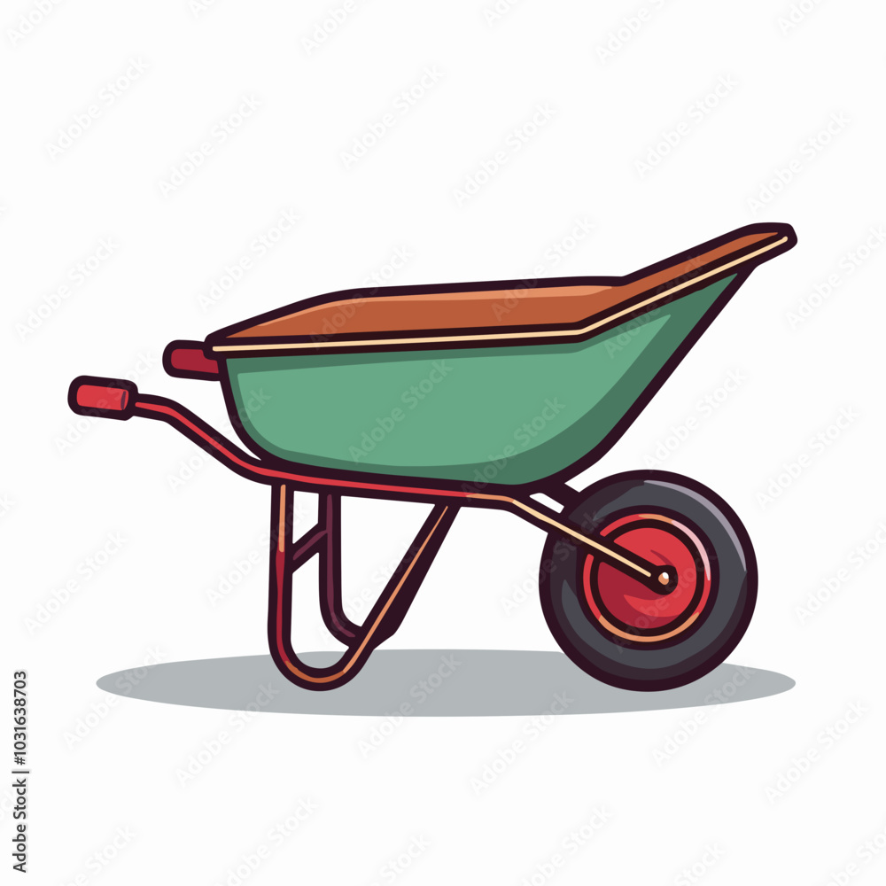 Vector wheelbarrow illustration, gardening tool icon Vector wheelbarrow illustration, gardening tool icon