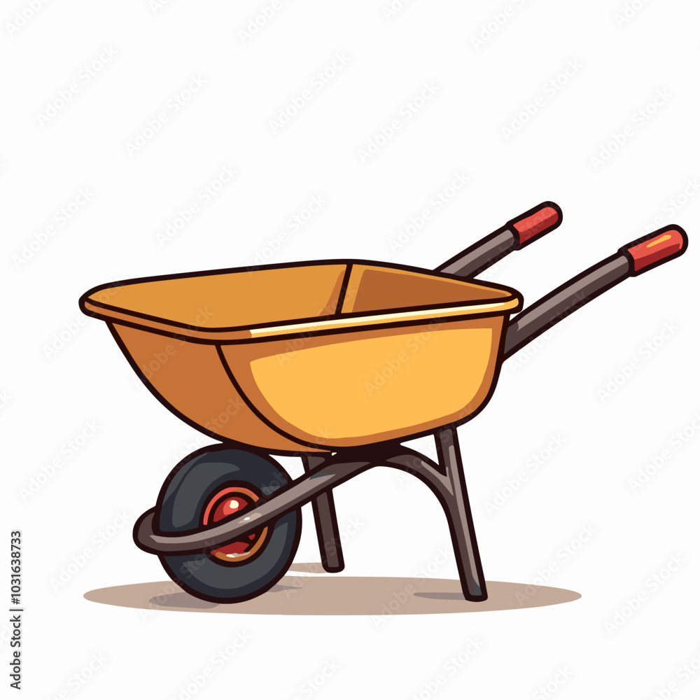 Vector wheelbarrow illustration, gardening tool icon Vector wheelbarrow illustration, gardening tool icon