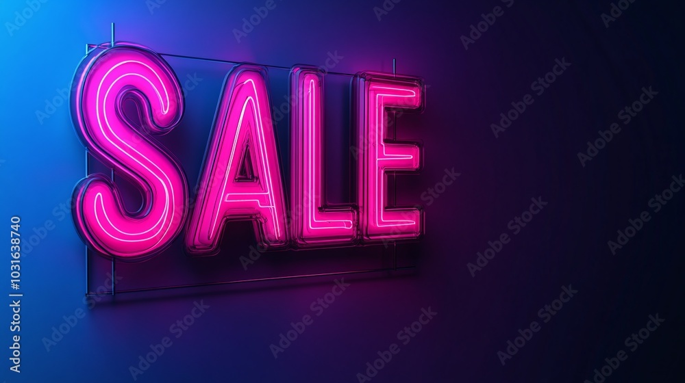 Bright Neon SALE Sign for Advertising Campaigns Bright Neon SALE Sign for Advertising Campaigns
