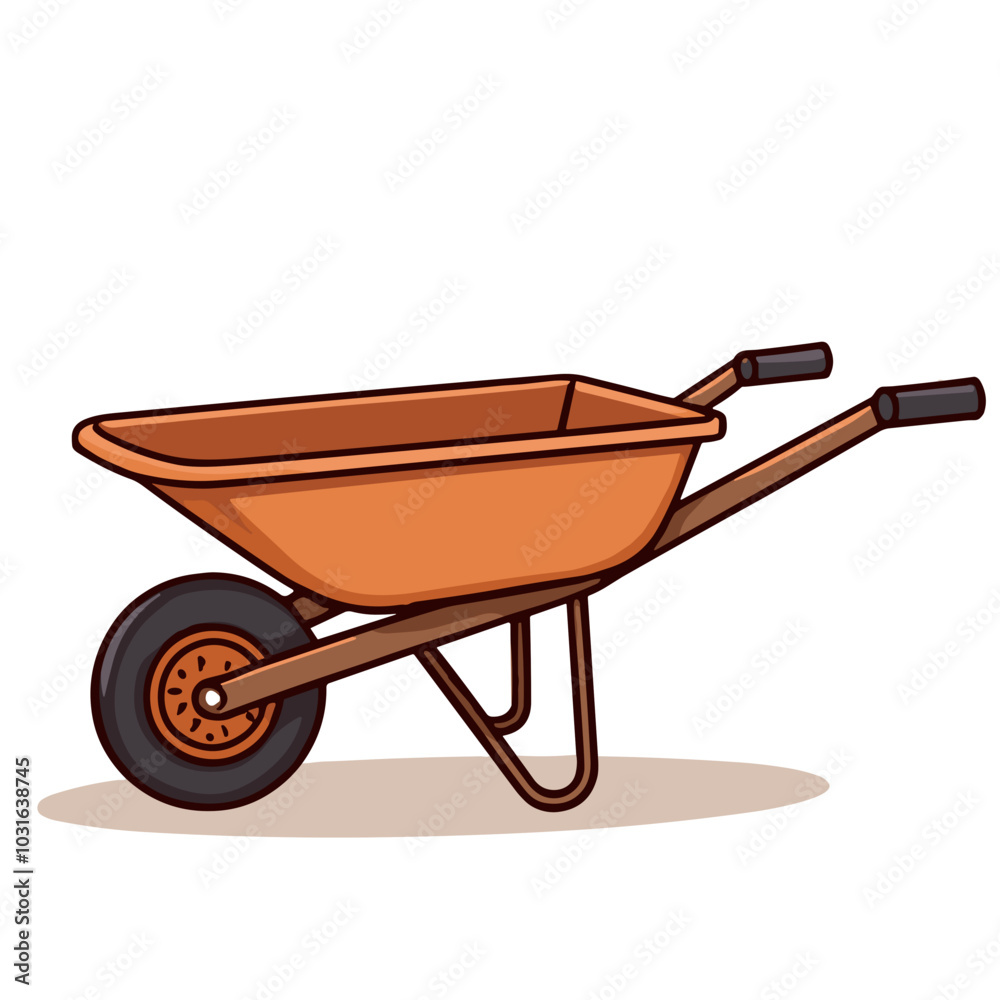 Vector wheelbarrow illustration, garden equipment icon Vector wheelbarrow illustration, garden equipment icon