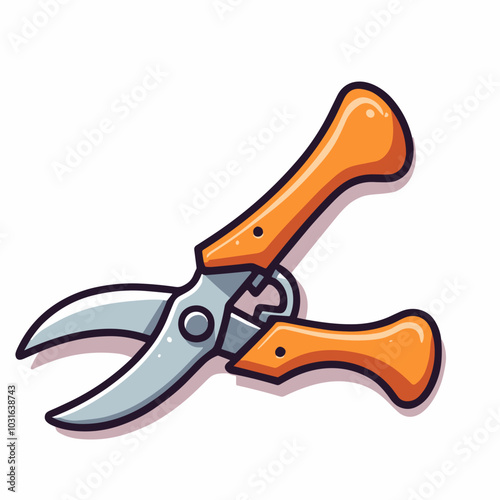 Vector pruning shears illustration, gardening tool icon