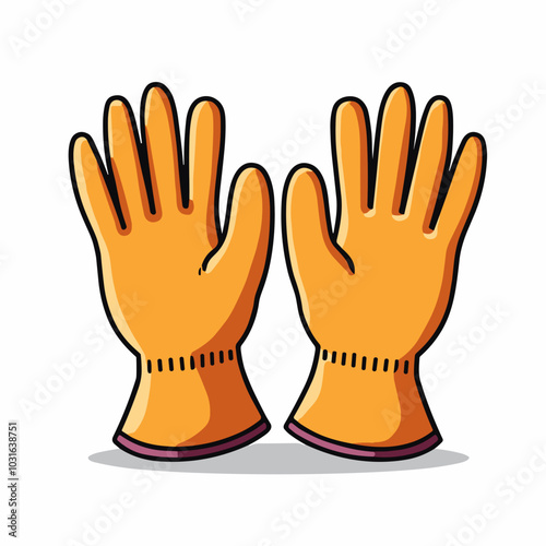 Vector gardening gloves illustration, protective gear icon