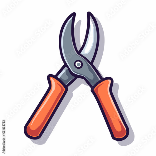 Vector pruning shears illustration, gardening tool icon