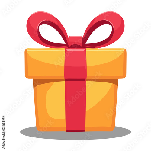 Vector gift box illustration, present icon