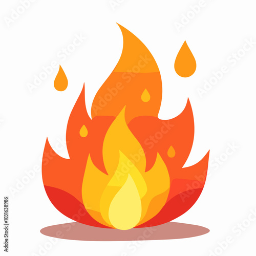 Vector fire illustration, flame icon