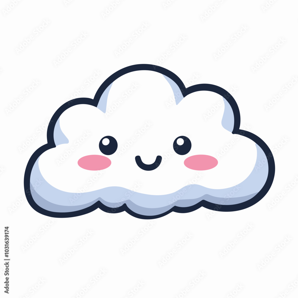Vector cute cloud illustration, weather icon Vector cute cloud illustration, weather icon