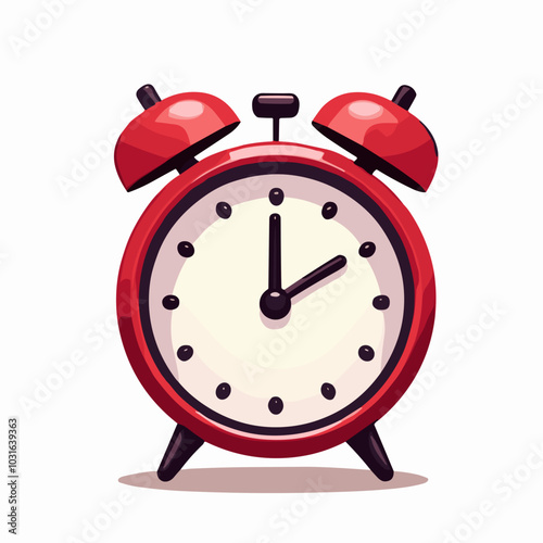 Vector alarm clock illustration, time management icon