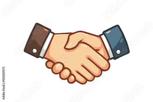 Vector handshake illustration, agreement icon