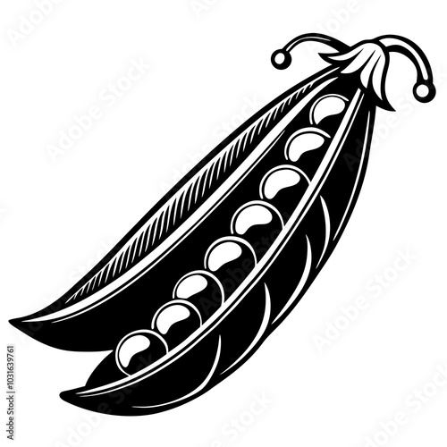 Green peas silhouette 
