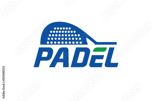 Padel logo, padel racket and ball logo design vector