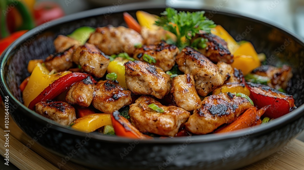 A creative presentation of a rainbow vegetable stir-fry, featuring a mix of colorful vegetables sauted to perfection, appealing to healthy eaters. A creative presentation of a rainbow vegetable stir-fry, featuring a mix of colorful vegetables sauted to perfection, appealing to healthy eaters.