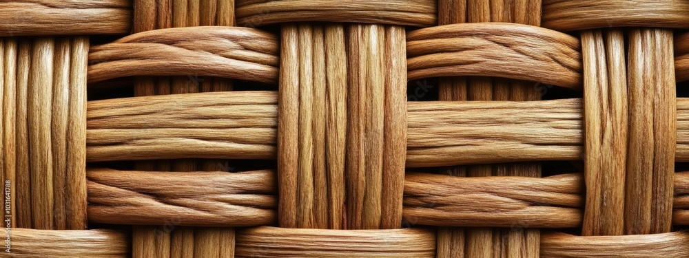 A close-up of woven wooden material, showcasing texture and craftsmanship.