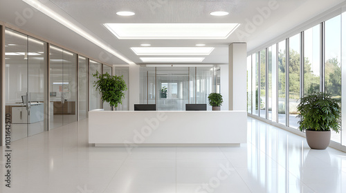 A clean, bright, and modern office.