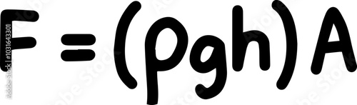 Pressure Pascals physic law Illustration in Black and White