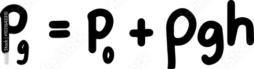 Pressure Pascals physic law Illustration in Black and White