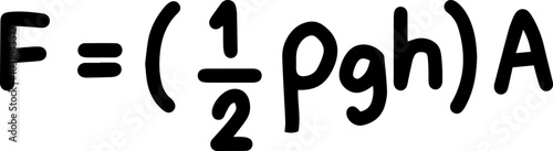 Pressure Pascals physic law Illustration in Black and White