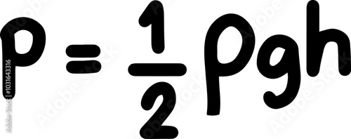 Pressure Pascals physic law Illustration in Black and White