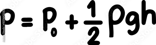 Pressure Pascals physic law Illustration in Black and White