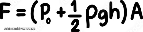Pressure Pascals physic law Illustration in Black and White