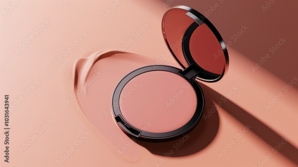 Elegant Makeup Compact Mockup with Smooth Texture