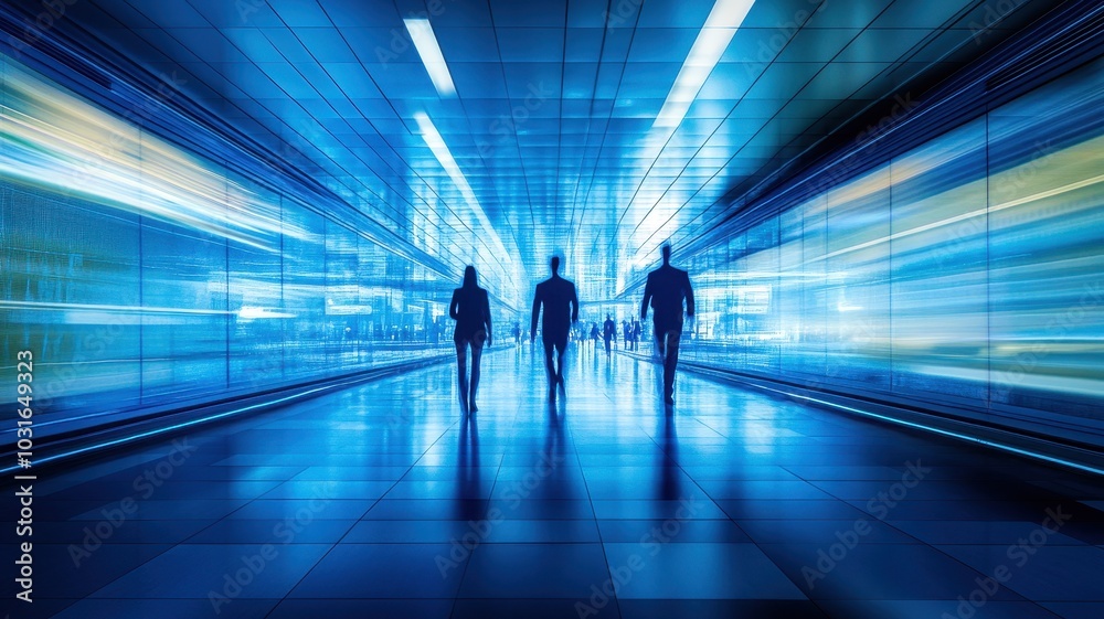 Group of Business people walking in the office corridor in night,People in business center walking at hall,motion go around at coworking space,Wide image,Concept of office life,co working space. Group of Business people walking in the office corridor in night,People in business center walking at hall,motion go around at coworking space,Wide image,Concept of office life,co working space.