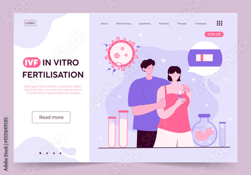 Couple exploring in vitro fertilization options illustrated. Vector illustration.
