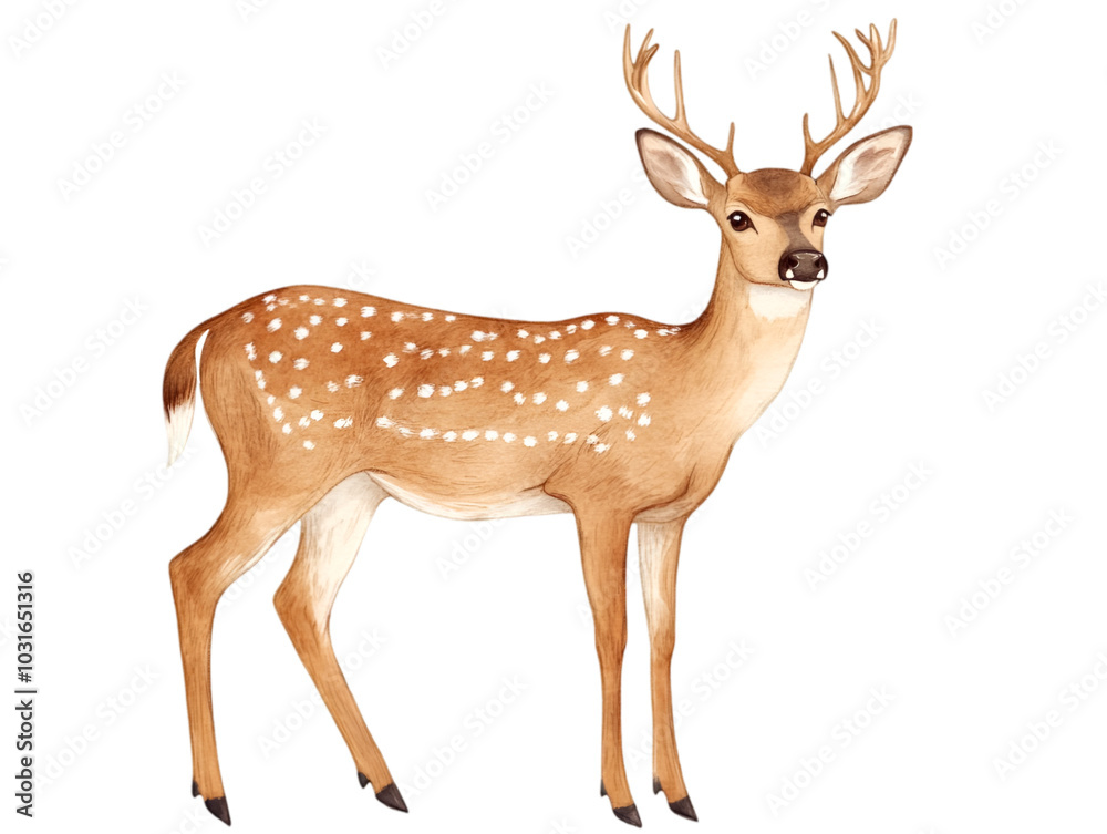 Deer with antlers, white isolate background Transparent Background. Deer with antlers, white isolate background Transparent Background.