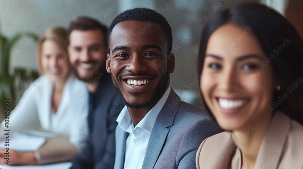Smiling Businesspeople of Different Backgrounds Working Together Smiling Businesspeople of Different Backgrounds Working Together