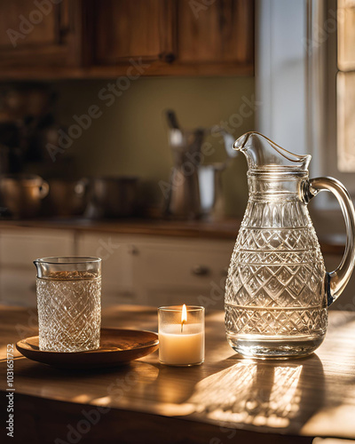 water jug, decorative jug, beautiful design, elegant shape, ceramic jug, artistic craftsmanship, home decor, vintage jug, handcrafted pottery, stylish kitchenware, unique design, colorful jug, functio photo