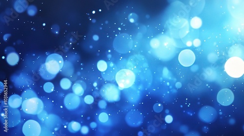 Blue Bokeh Background with Soft Light Effects