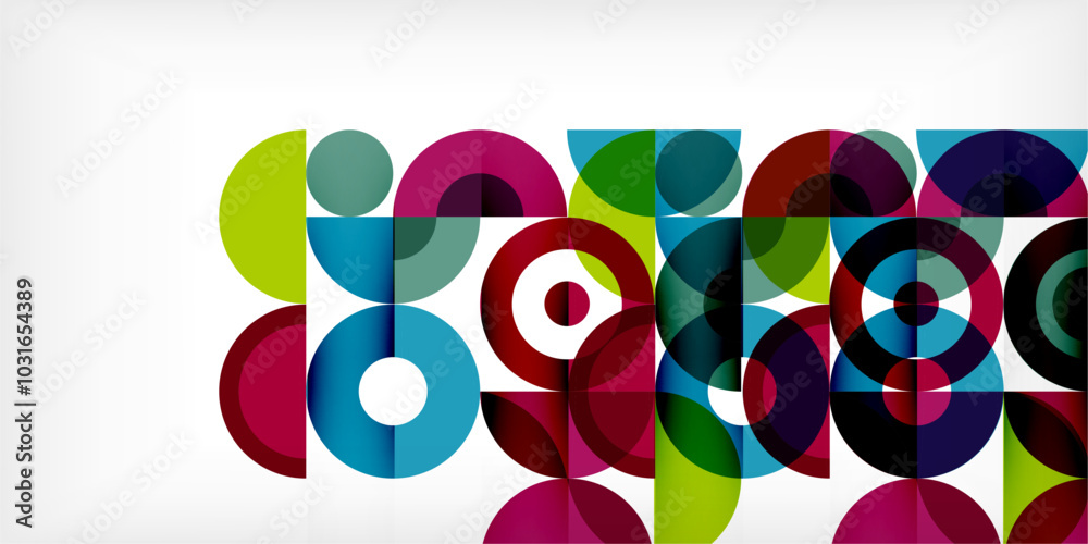 Minimal geometric abstract background. Circle square and triangle design. Trendy techno business template for wallpaper, banner, background or landing Minimal geometric abstract background. Circle square and triangle design. Trendy techno business template for wallpaper, banner, background or landing