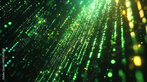 Abstract Green and Gold Sparkle Background