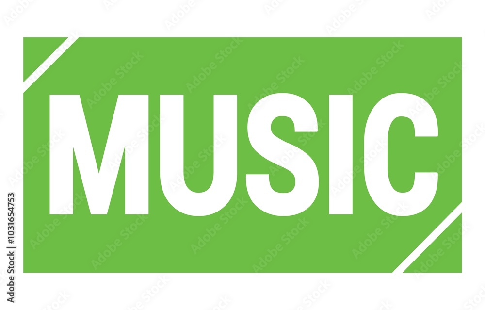 Fototapeta premium MUSIC text written on green stamp sign.