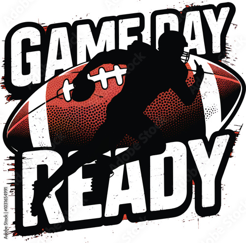 Game Day Ready Concept American Football T-shirt editable Vector, 