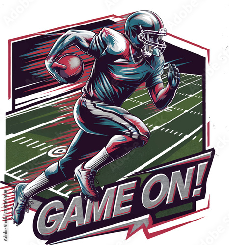Game On Concept American Football T-shirt editable Vector, 