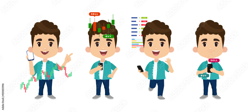 Stock market concept with people Stock market concept with people