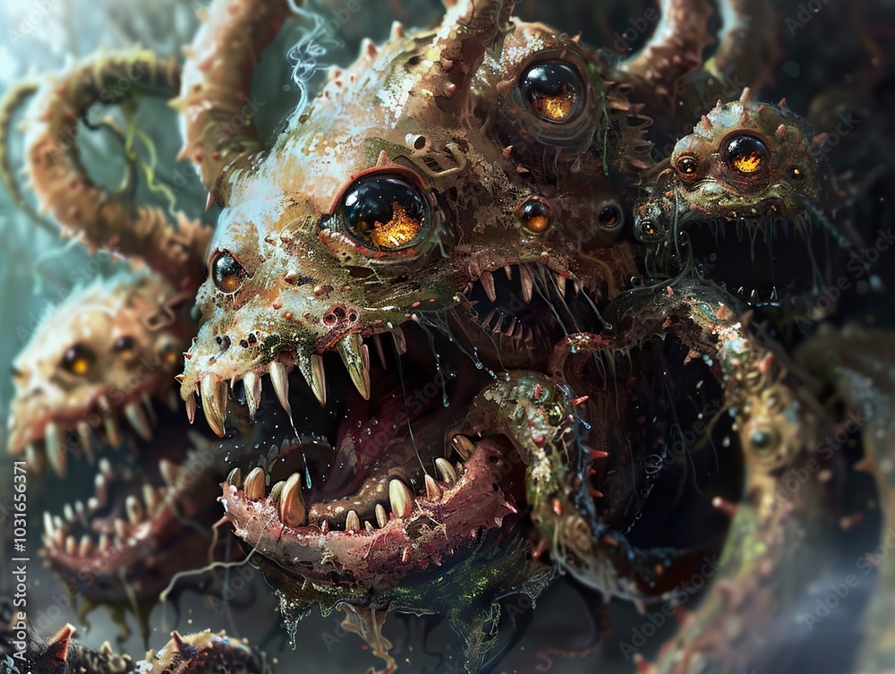 Nightmarish Creature: A Surreal Digital Painting Nightmarish Creature: A Surreal Digital Painting