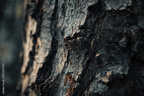 Close-Up of Tree Trunk with Deep Bark Textures